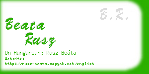 beata rusz business card